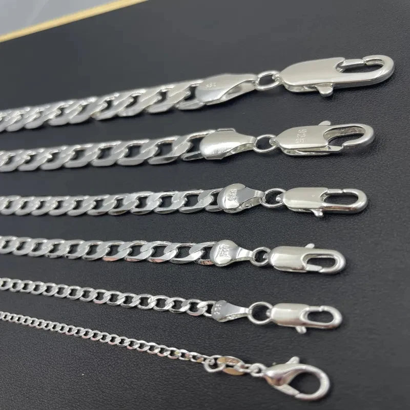 Men's 925 Sterling Silver Face Chain Necklace