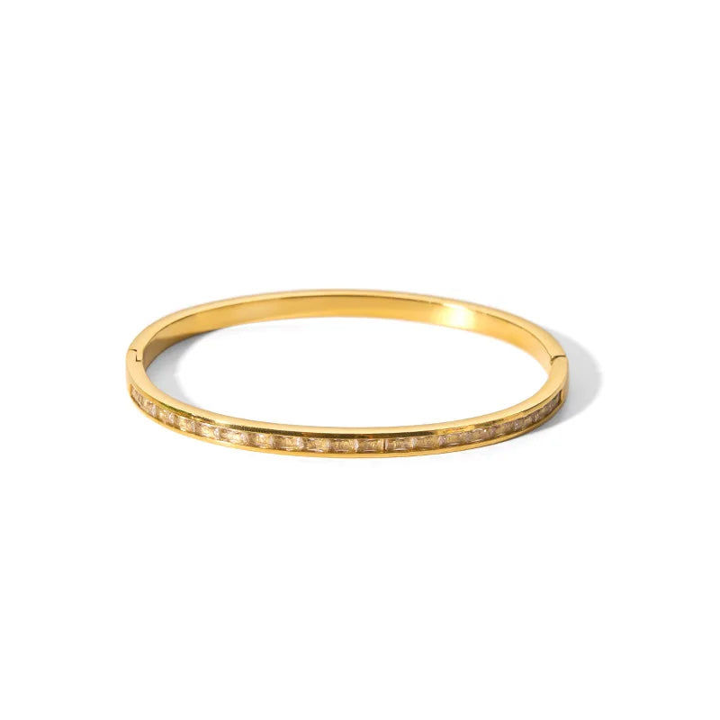 Elegant CZ Stainless Steel Women’s Bracelet