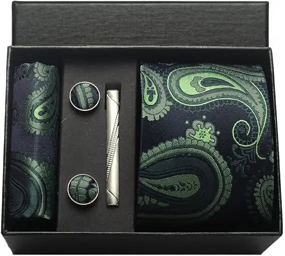 Luxury Silk Paisley Men’s Tie Gift Set