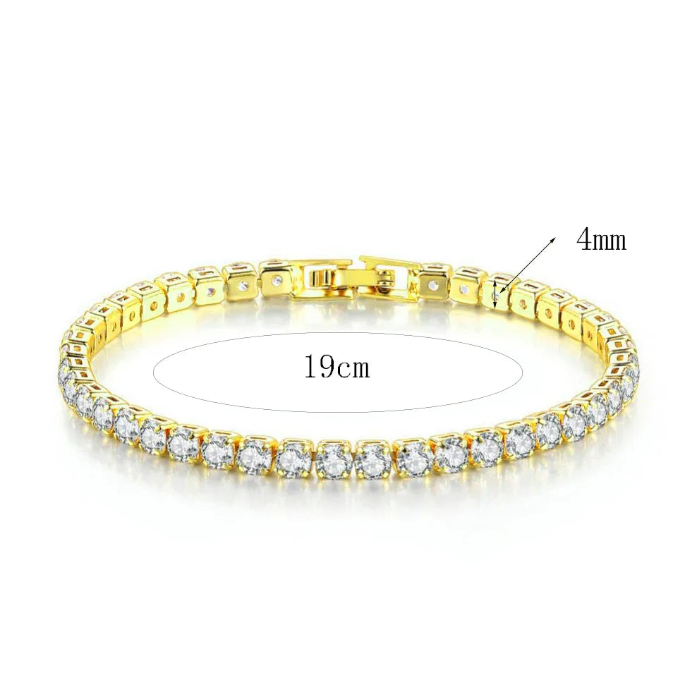 14K Gold-Plated Tennis Bracelet Set with Cubic Zirconia