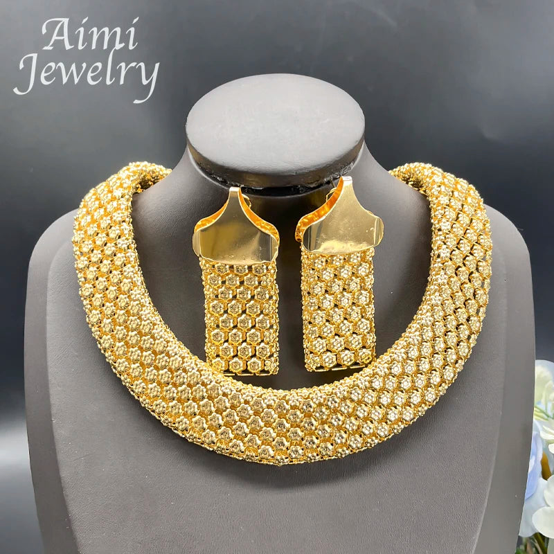 Gold-Tone Necklace, Bracelet and Earring Set