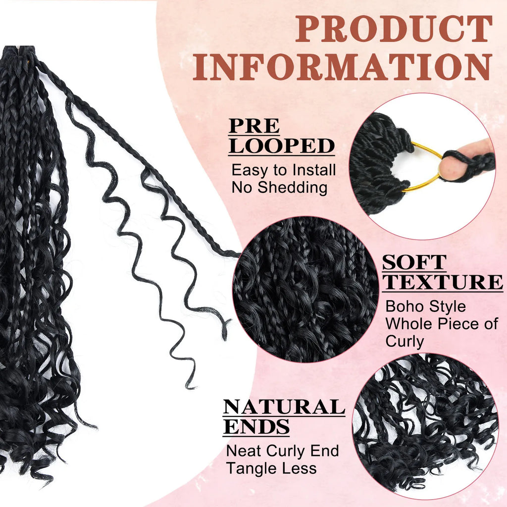 10" Goddess Box Braids Crochet Hair