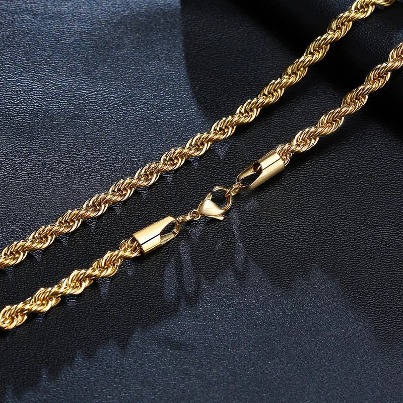 Vnox Dainty Gold Rope Chain Necklace