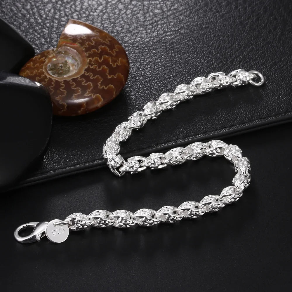 925 Sterling Silver Chain Bracelet for Men & Women – Elegant Classic Design