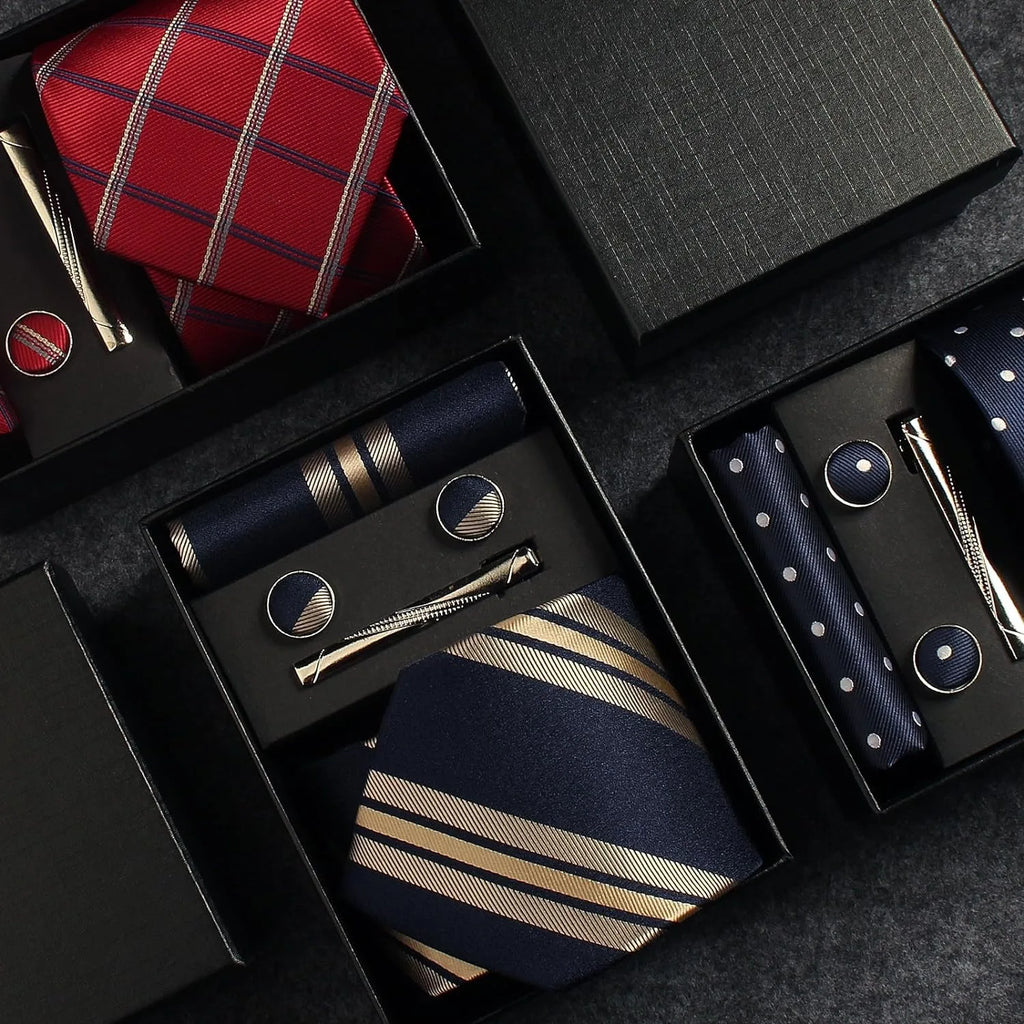 Men’s 100% Silk Tie Set with Gift Box