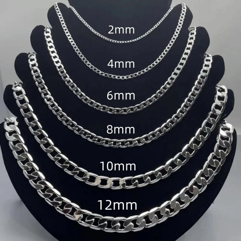 Men's 925 Sterling Silver Face Chain Necklace