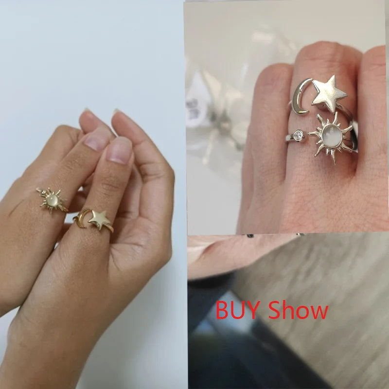 Sunflower Stainless Steel Spinner Fidget Ring