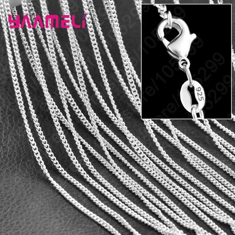 10PCS 925 Sterling Silver Chain Necklace Set