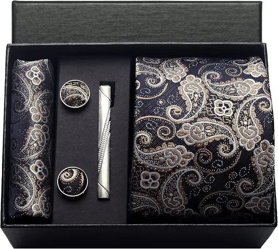 Luxury Silk Paisley Men’s Tie Gift Set