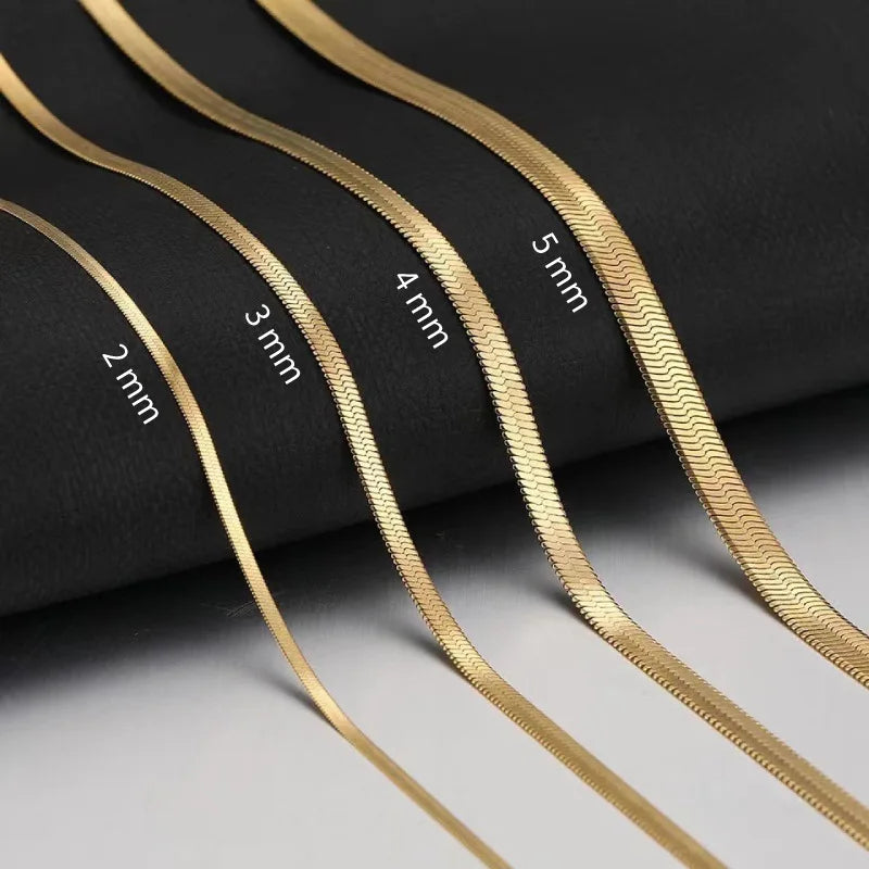 Gold Snake Chain Choker Necklace Unisex