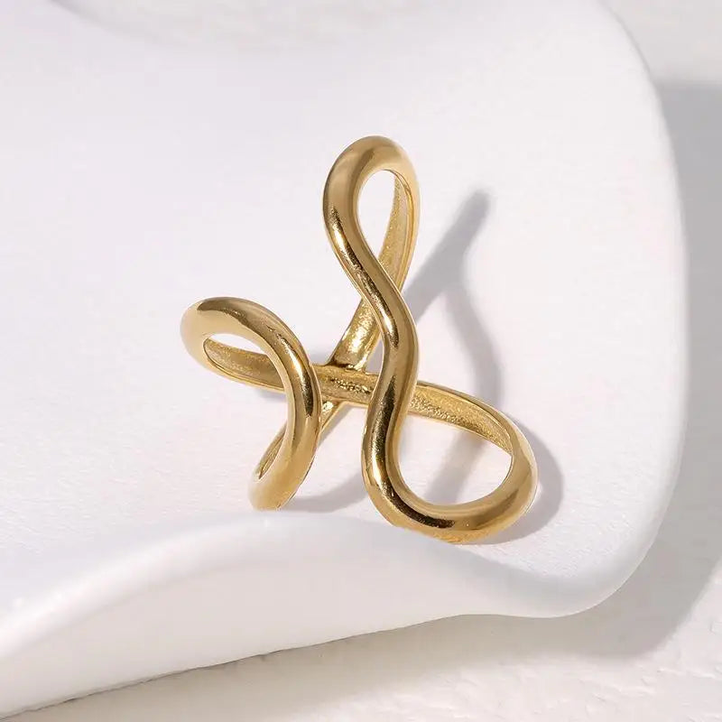 18K Gold Plated Stainless Steel Open Ring