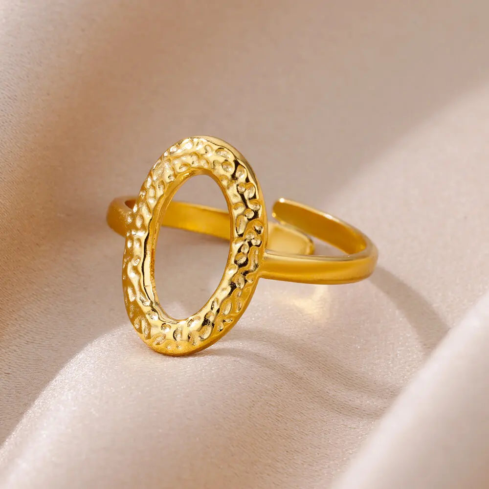 Gold Geometric 316L Stainless Steel Ring