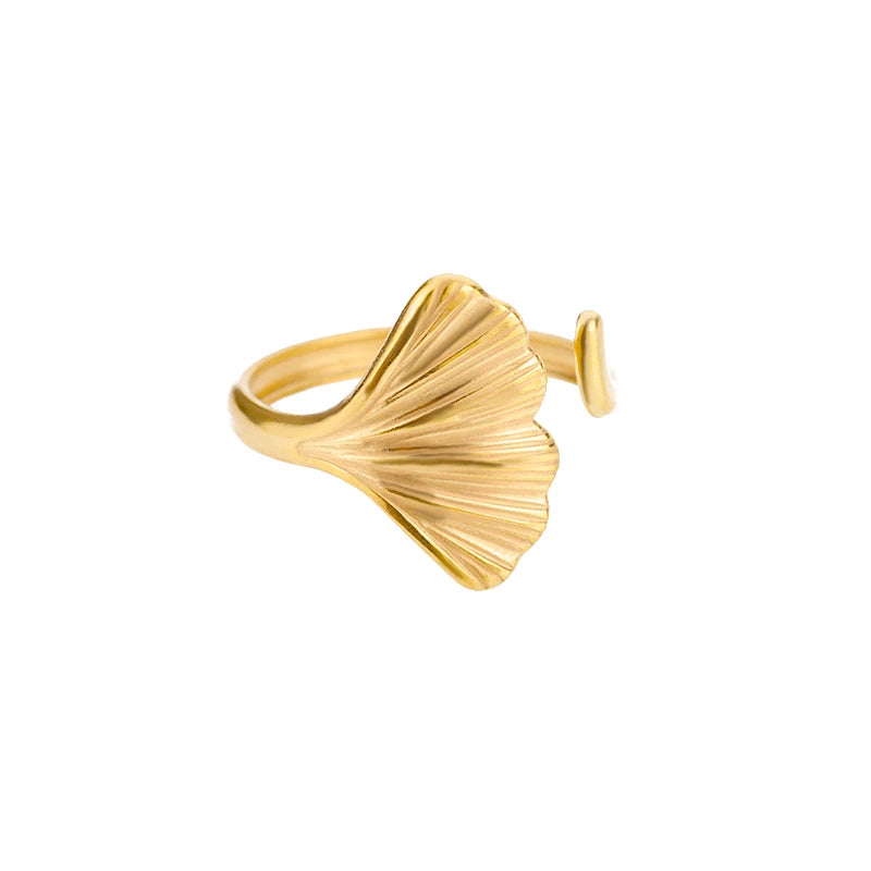 Gold Stainless Steel Classic Women's Ring