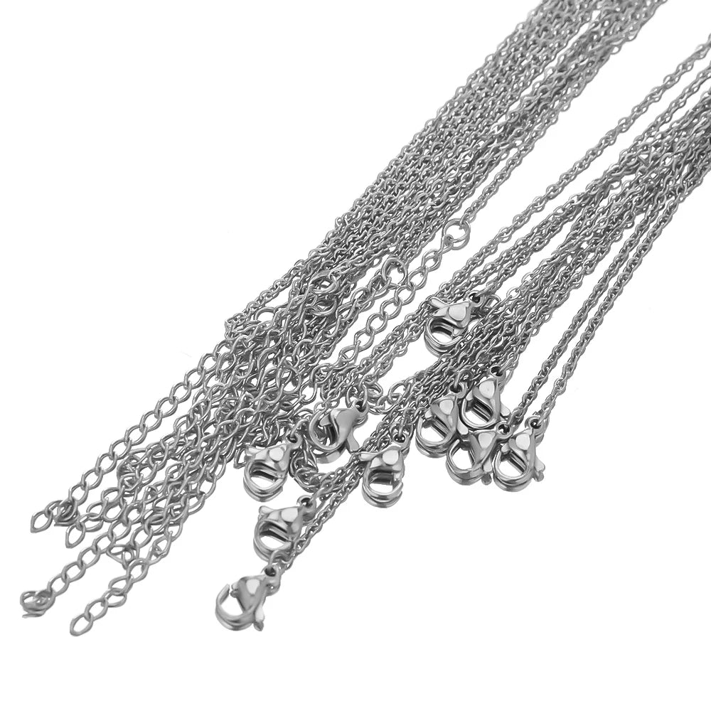 Gold Stainless Steel Adjustable Chains, 10pcs