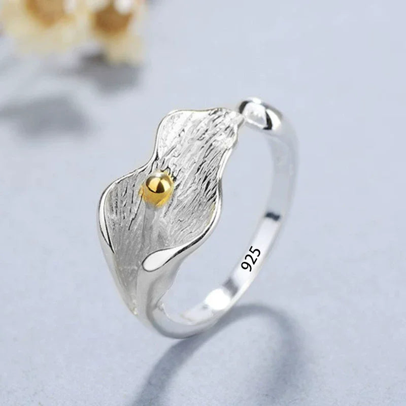 925 Sterling Silver Retro Flower Ring
