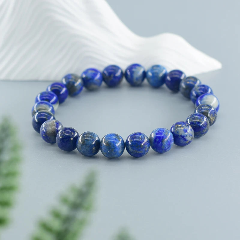Natural Lapis Lazuli Bead Bracelet – Elegant Design for Men & Women