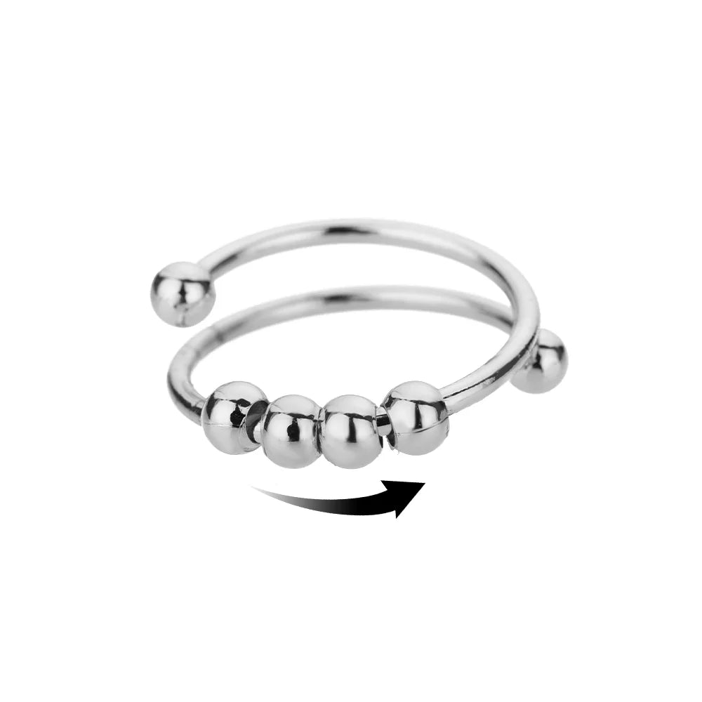 Sunflower Stainless Steel Spinner Fidget Ring