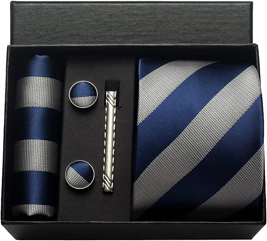 Men’s 100% Silk Tie Set with Gift Box