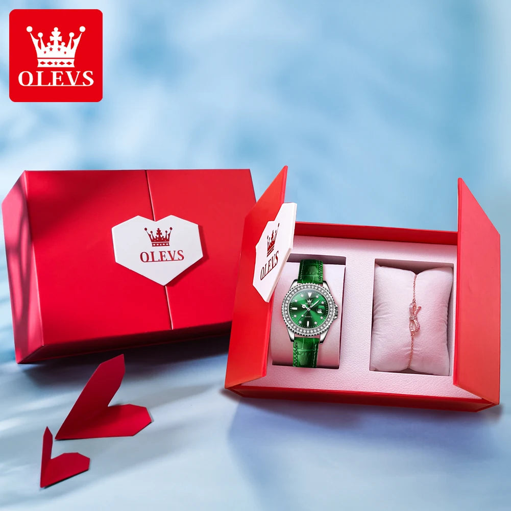 OLEVS Women’s Elegant Quartz Watch Gift Set