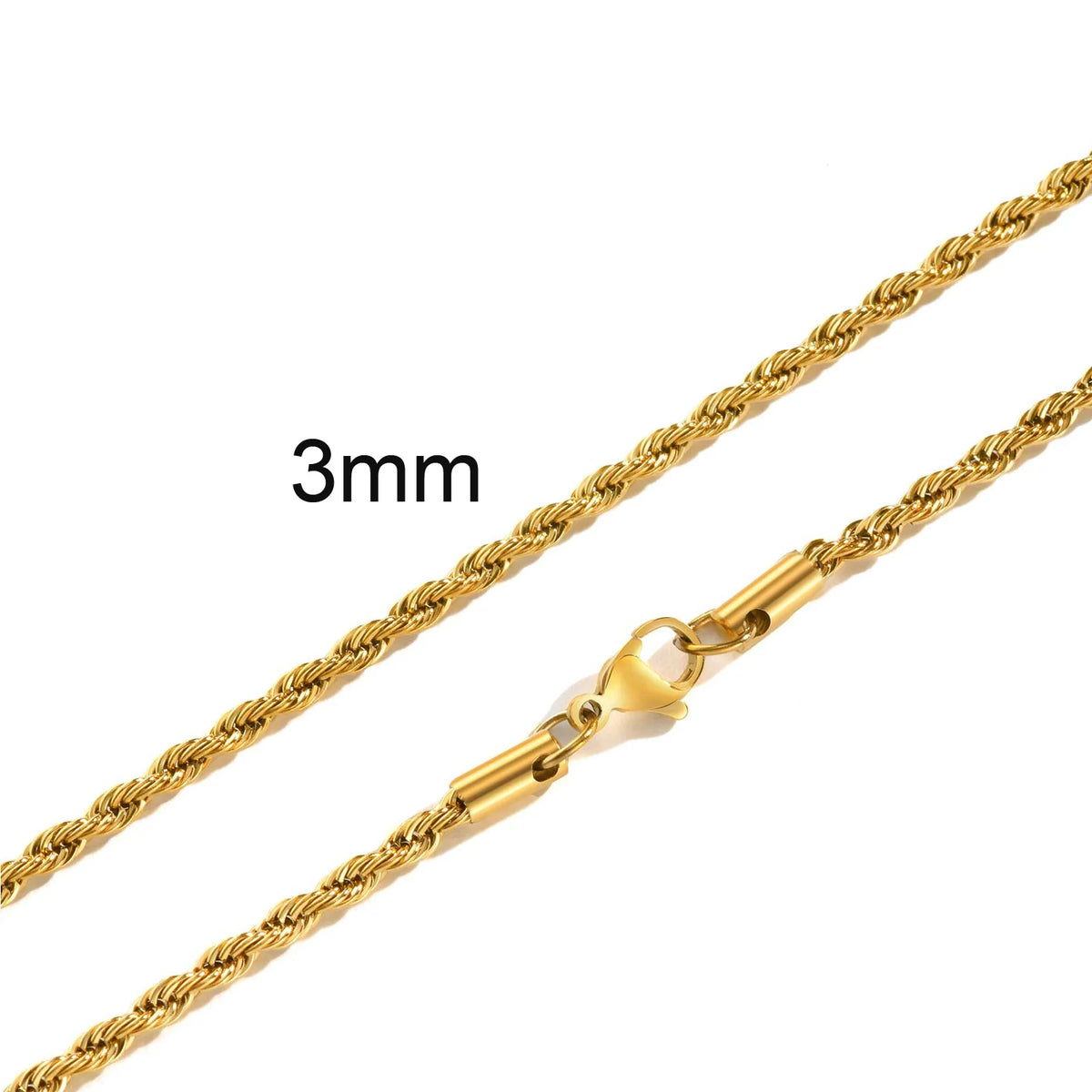 Punk Vintage Gold Rope Chain Necklace