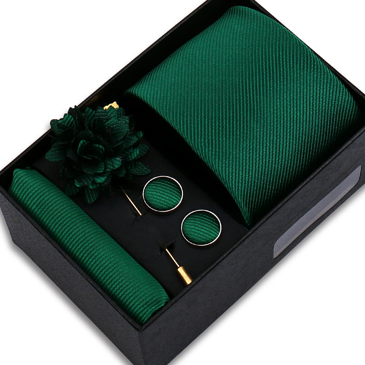 Men’s Solid Color Tie & Accessories Set
