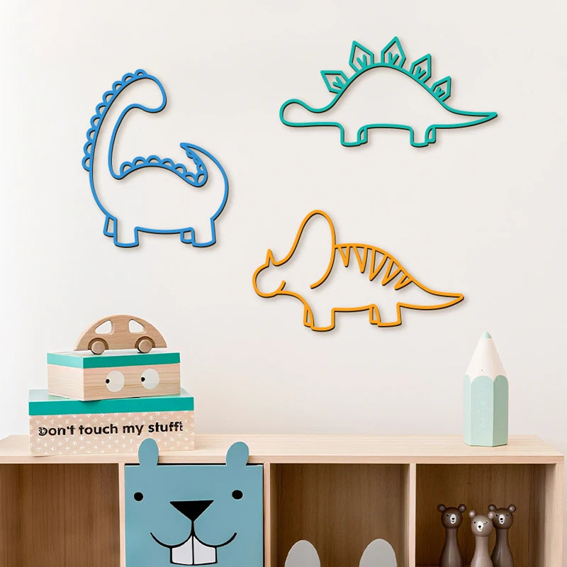 3-Piece Wooden Dinosaur Wall Decor