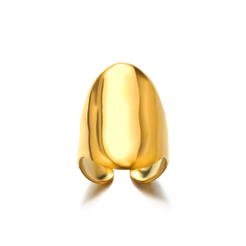Gold Stainless Steel Classic Women's Ring