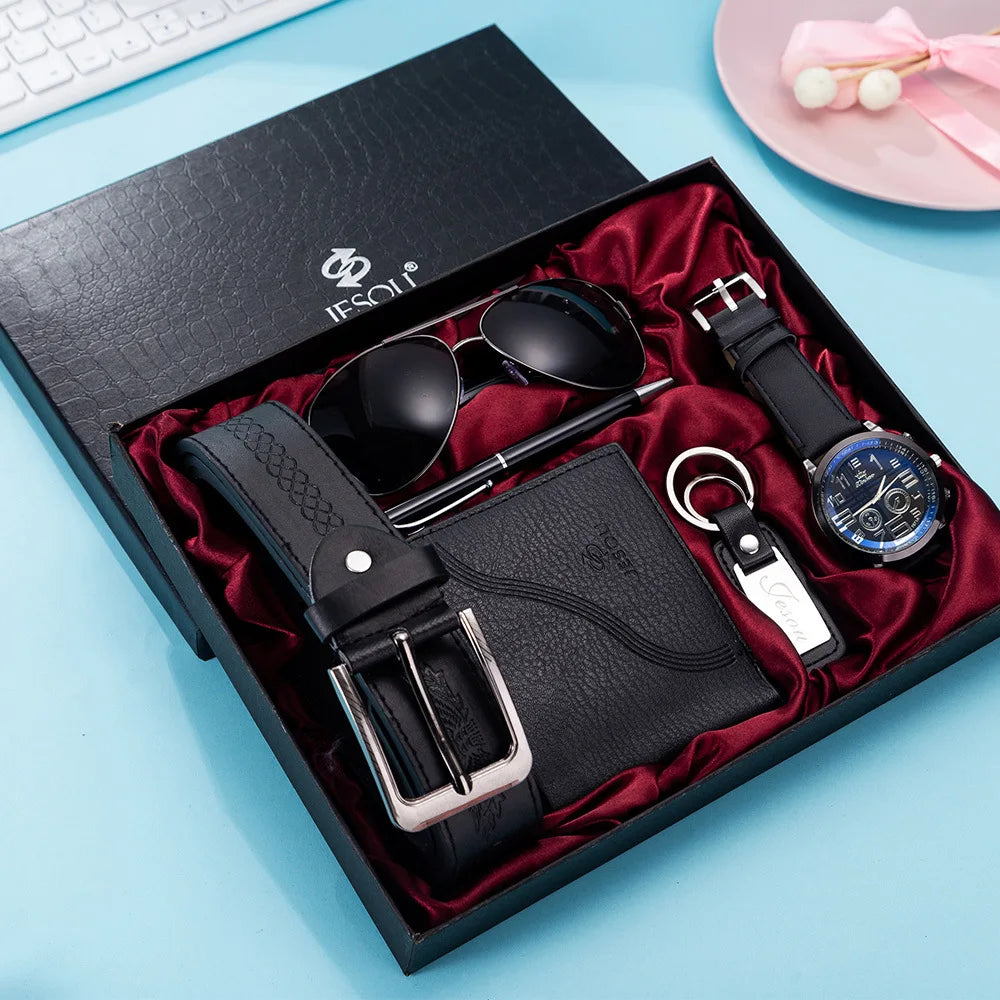 Men’s 6‑in‑1 Watch, Wallet & Accessories Set