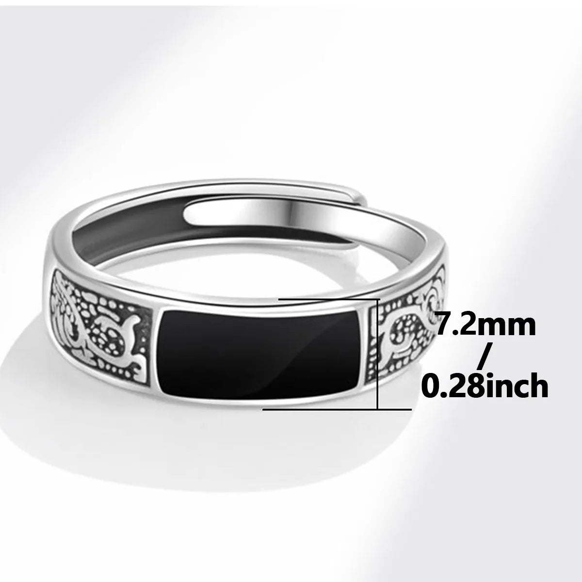Vintage Onyx Style Stainless Steel Men’s Ring