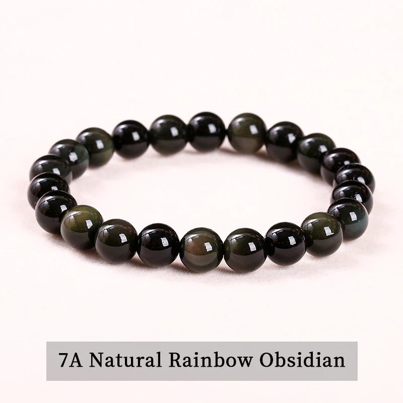 Natural Stone Bead Bracelet – Amethyst, Tiger Eye & Crystal Design for Men & Women