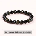 Natural Stone Bead Bracelet – Amethyst, Tiger Eye & Crystal Design for Men & Women