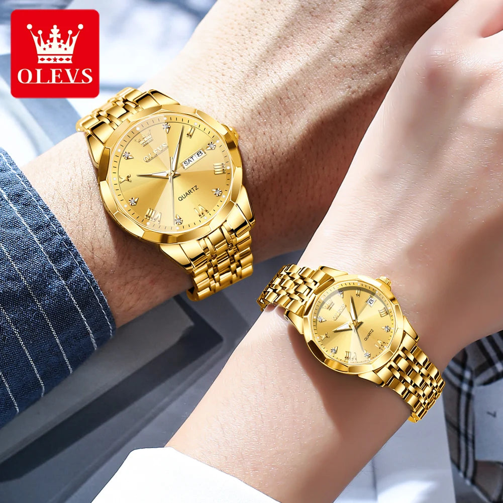 OLEVS 9931 Luxury Couple Quartz Watch
