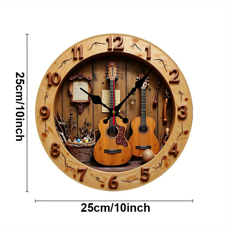 Guitar and Music Wall Clock