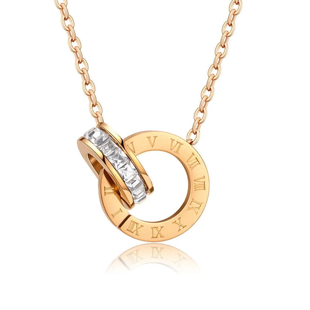 18K Gold Interlocking Circles Collar Necklace