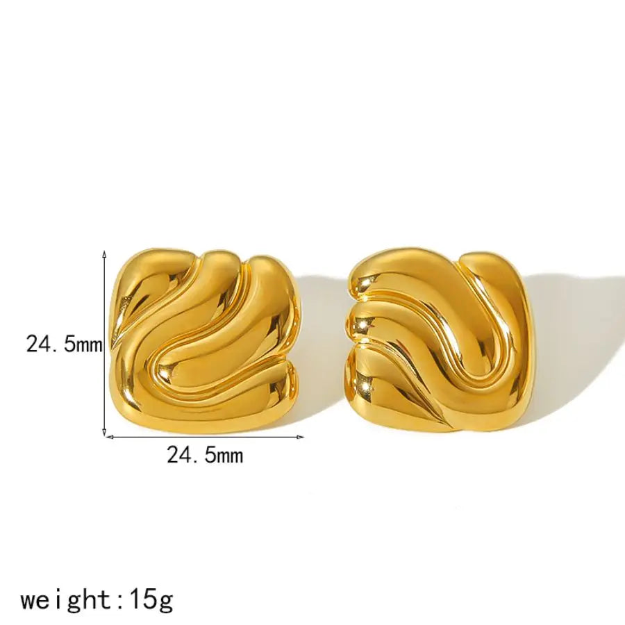 Wave-Textured Hoop Earrings