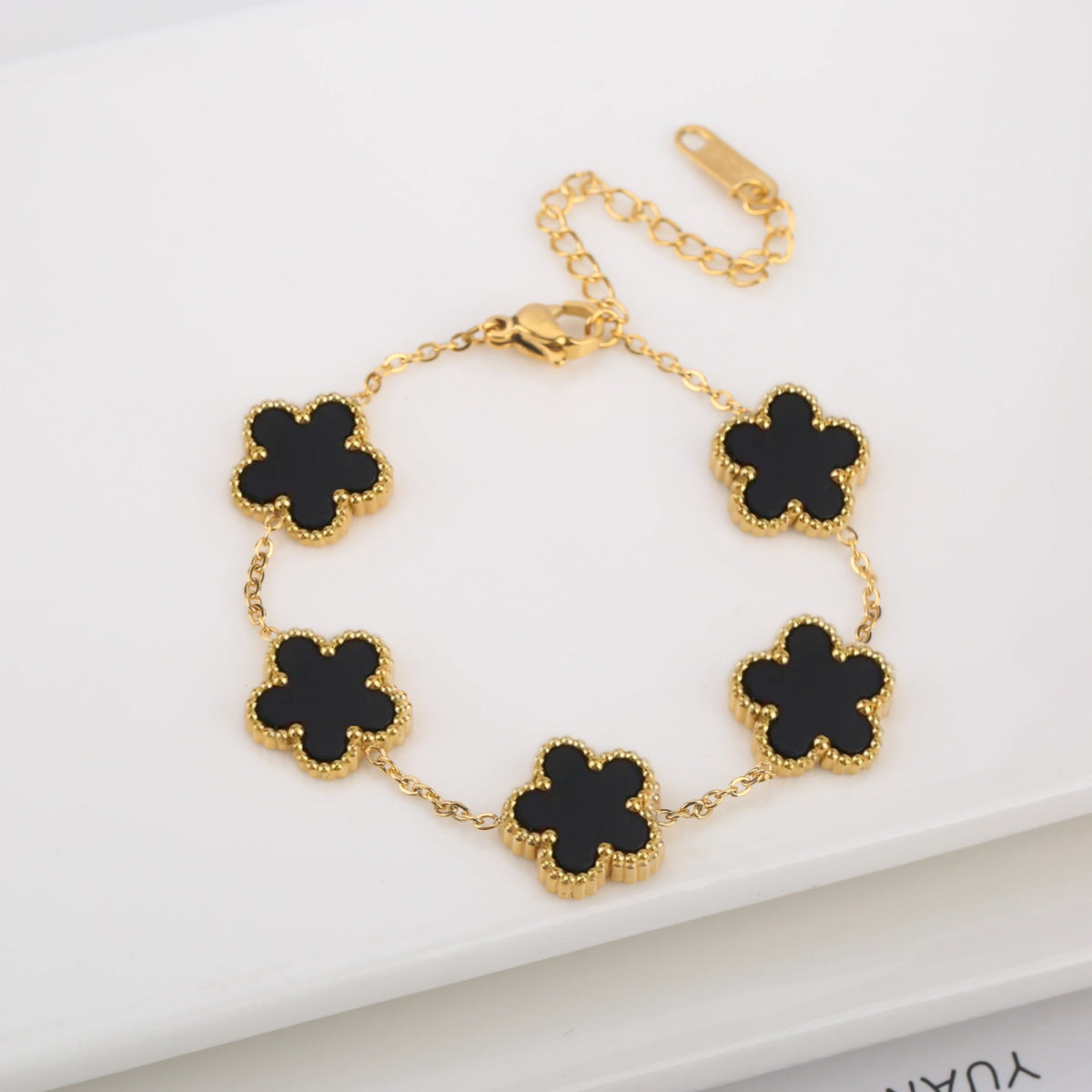 Clover Flower Adjustable Stainless Steel Bracelet
