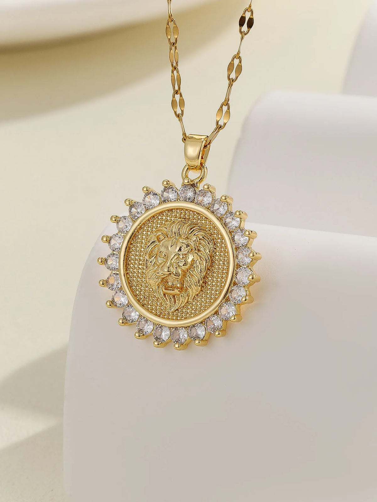 Gold Plated Multicolor CZ Pendant Necklace