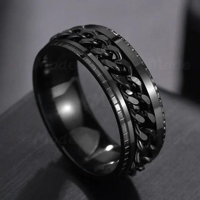 Rotatable Stainless Steel Punk Spinner Ring