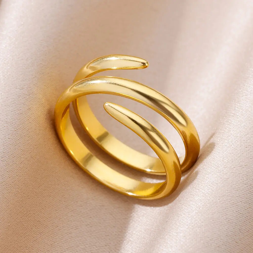 Gold Geometric 316L Stainless Steel Ring