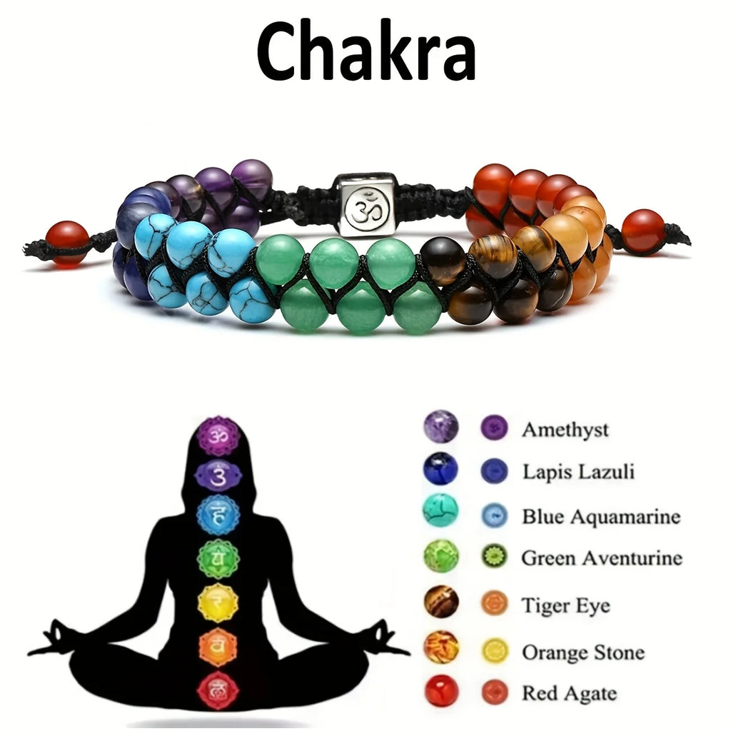 7 Chakra Crystal Bead Bracelet – Adjustable Yoga & Meditation Design