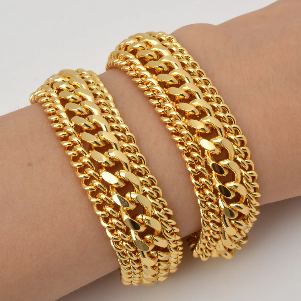 18K Gold Plated Miami Curb Chain Bracelet