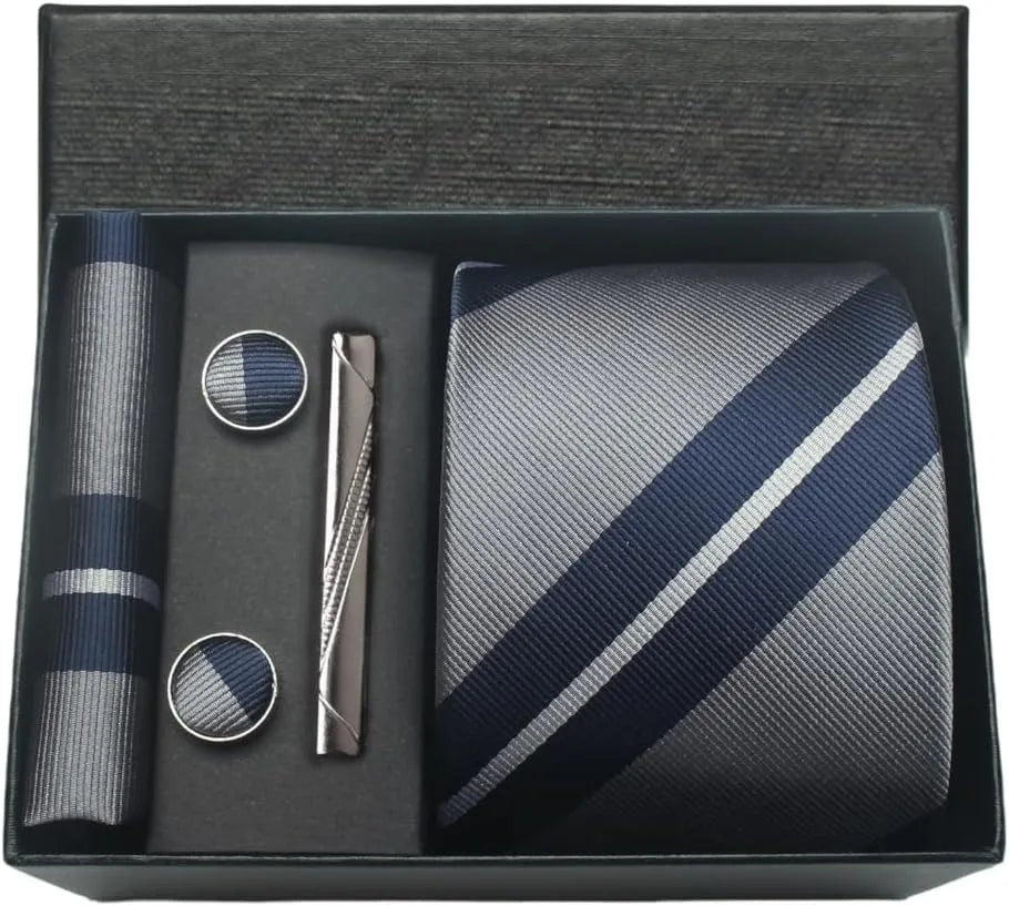 Men’s 100% Silk Tie Set with Gift Box