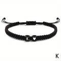 Initial Heart Bracelet – Adjustable A-Z Design for Men & Women