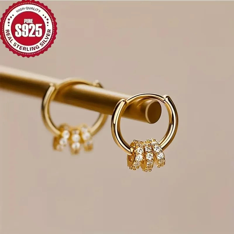 CZ Huggie Hoop Earrings