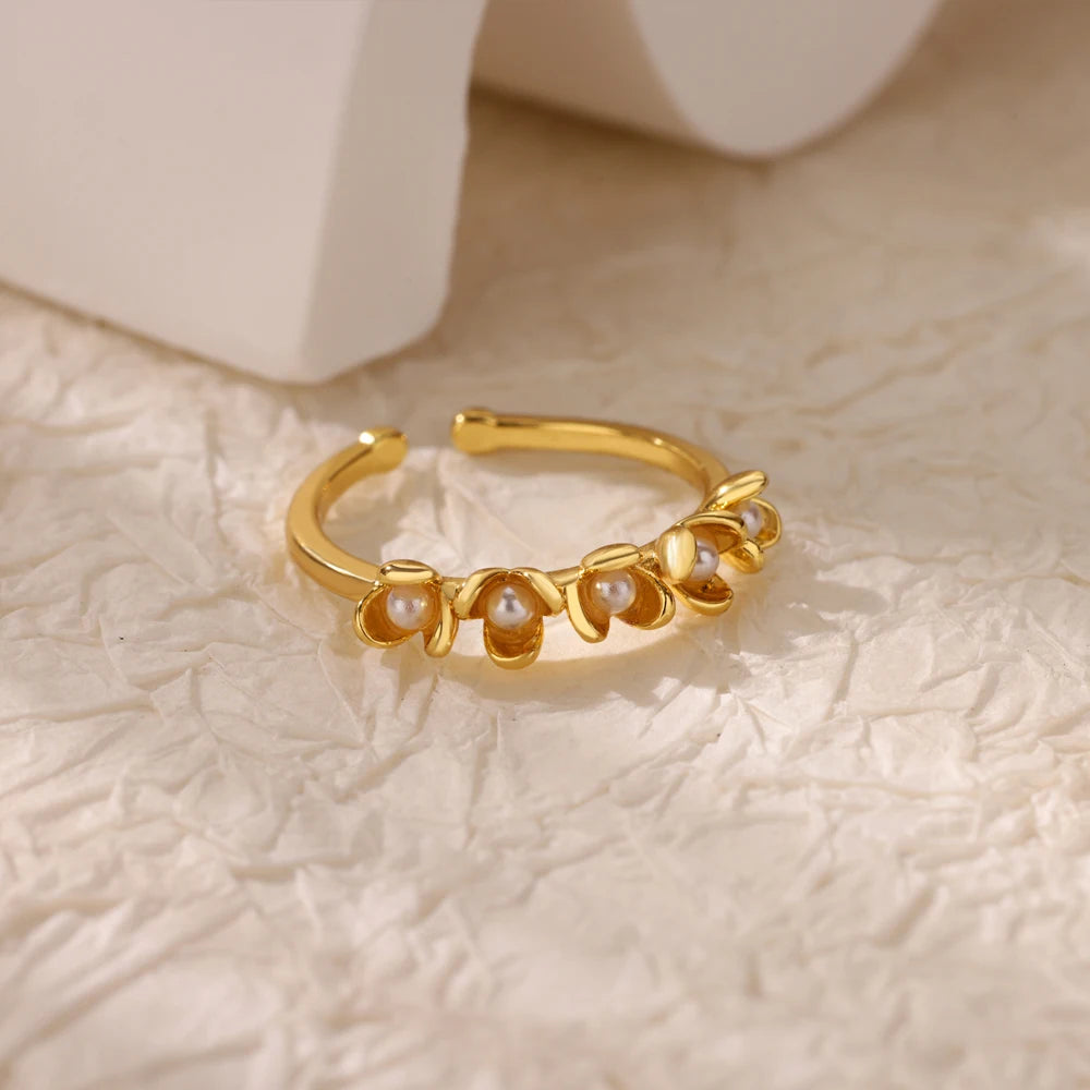 Evil Eye Gold Zircon Adjustable Ring