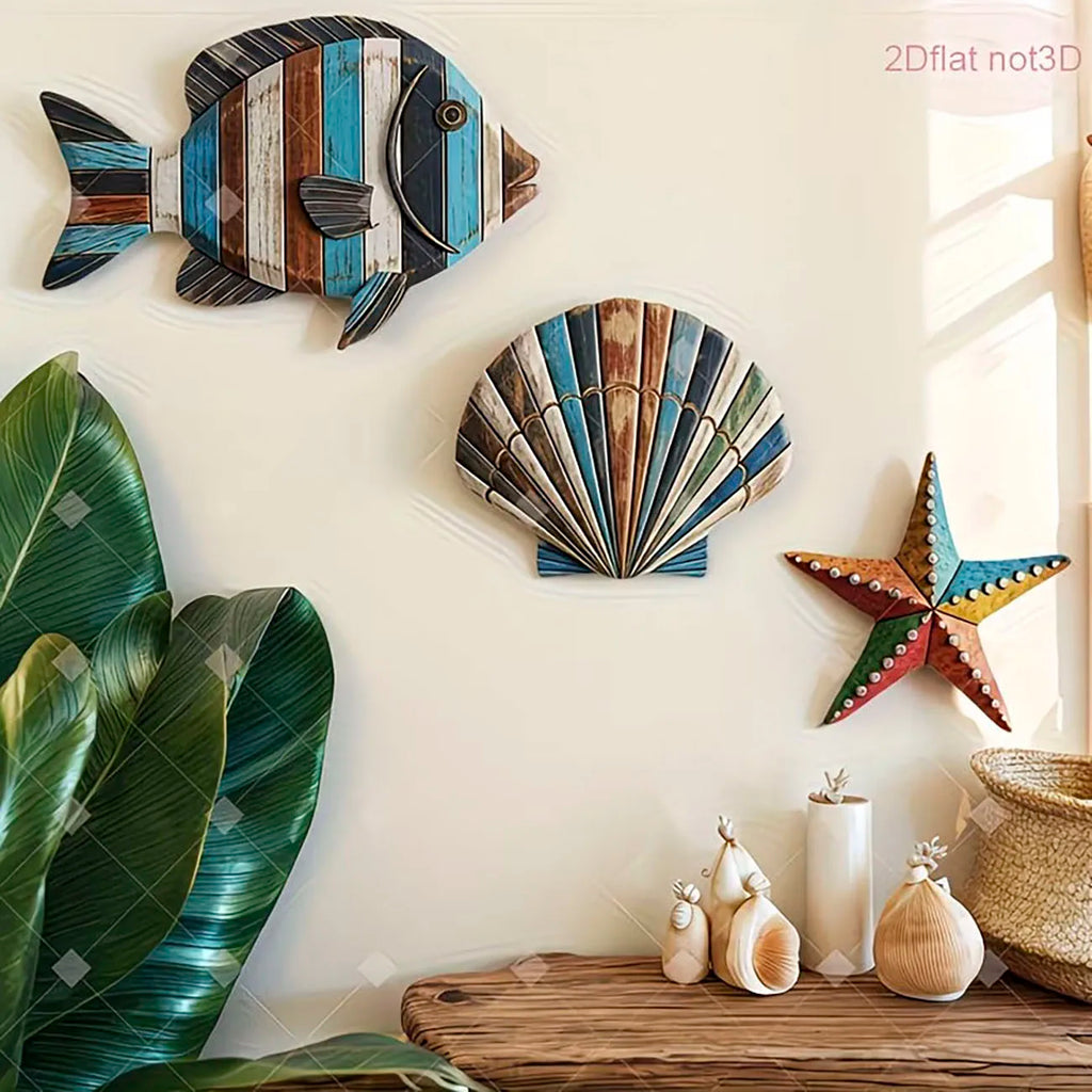 3-Piece Coastal Wooden Wall Decor