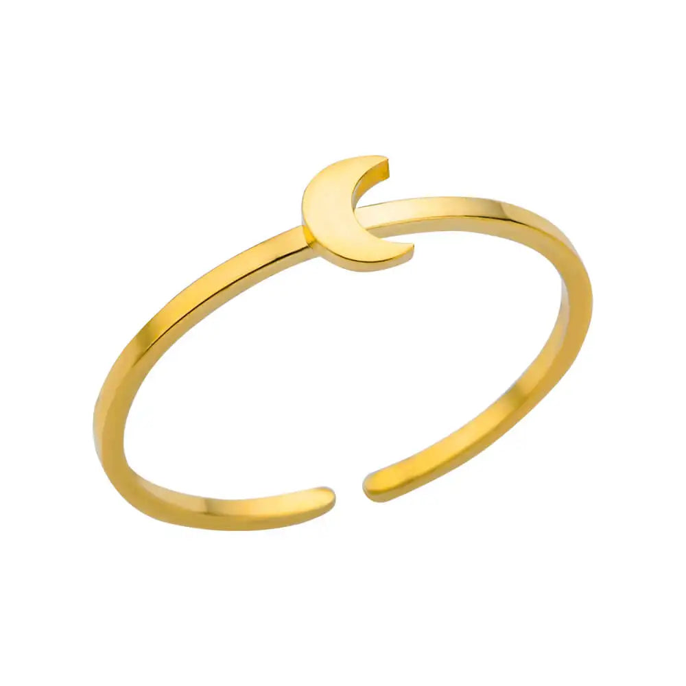 Gold 316L Stainless Steel Star Adjustable Ring