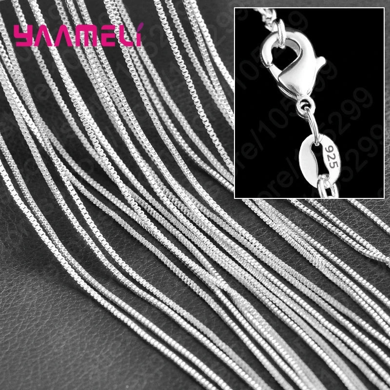 10PCS 925 Sterling Silver Chain Necklace Set