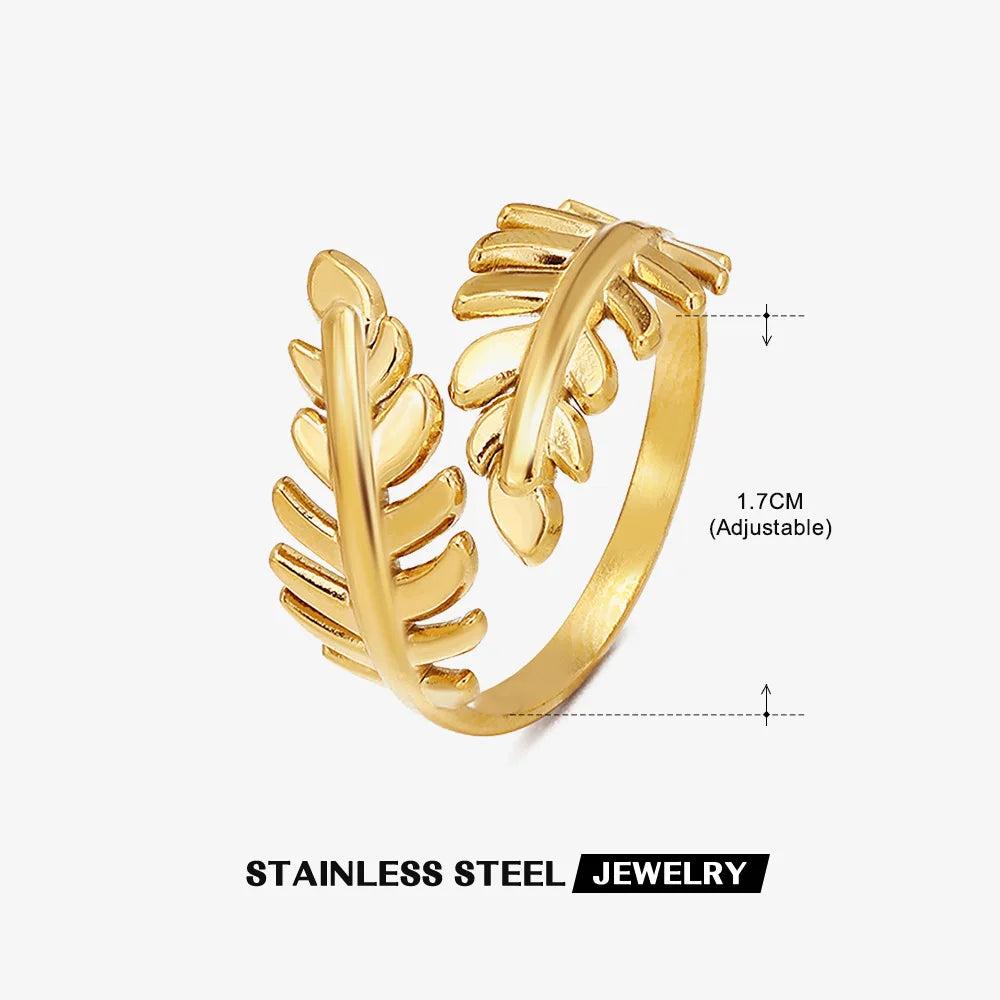 Gold 316L Stainless Steel Star Adjustable Ring