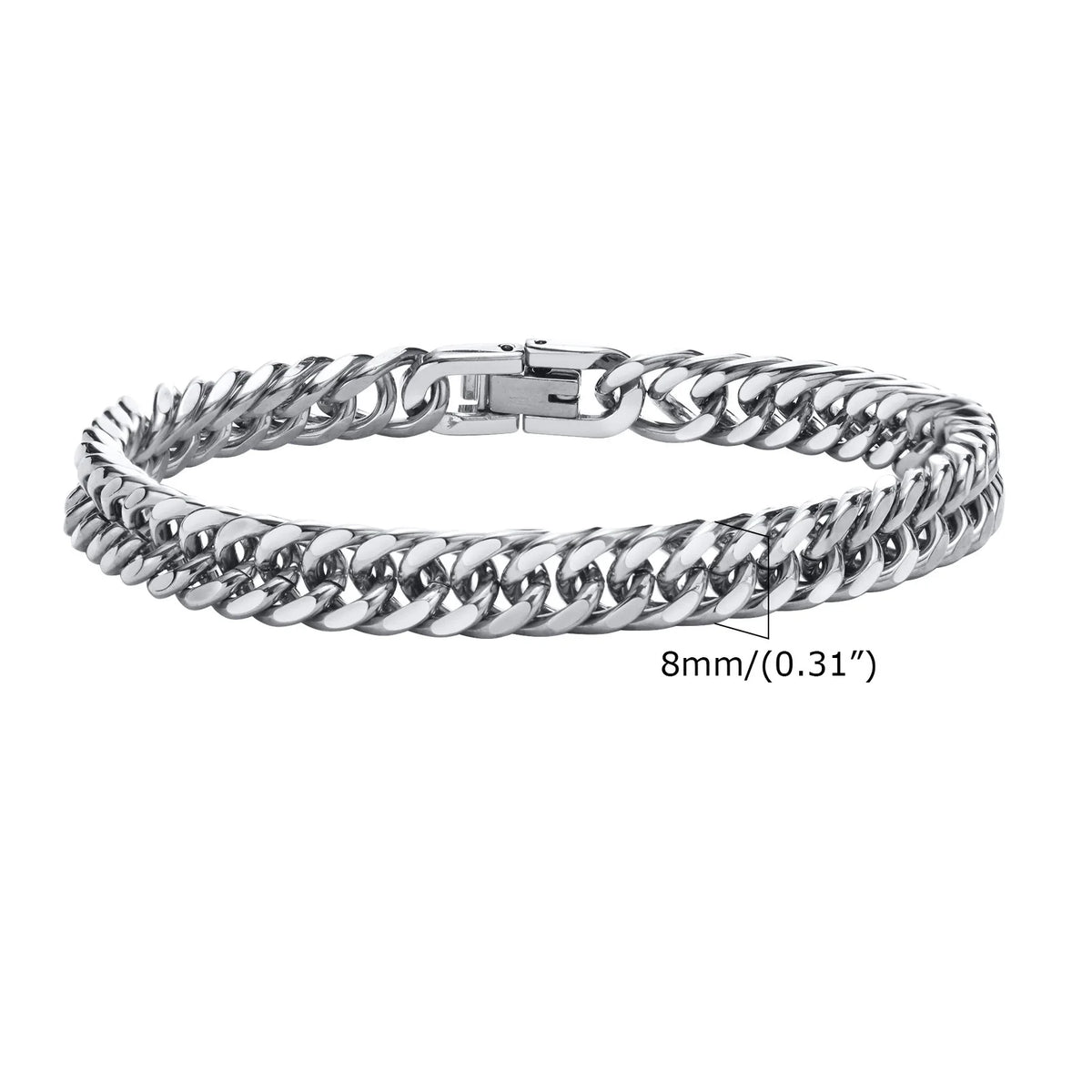 Vnox 8mm/12mm Bold Heavy Stainless Steel Cuban Bracelets for Men, Oxidized Metal Wristband, Punk Rock Chain Bracelet Jewelry